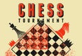 Chess tournament typographical vintage grunge style poster design. Retro vector illustration. Royalty Free Stock Photo